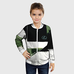 Бомбер детский Lexus логотип, цвет: 3D-белый — фото 2
