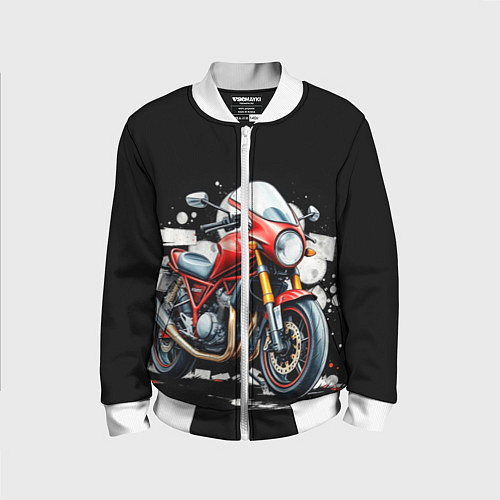 Детский бомбер Red Moto / 3D-Белый – фото 1