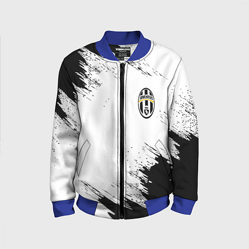 Детский бомбер Juventus штрихи красок / 3D-Синий – фото 1
