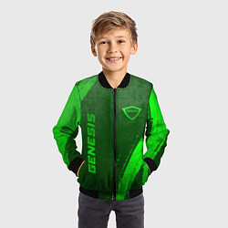 Бомбер детский Genesis - green gradient вертикально, цвет: 3D-черный — фото 2