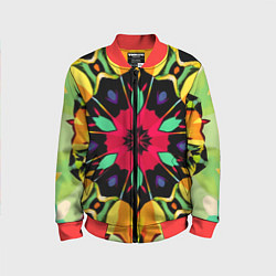 Детский бомбер Салатовый калейдоскоп