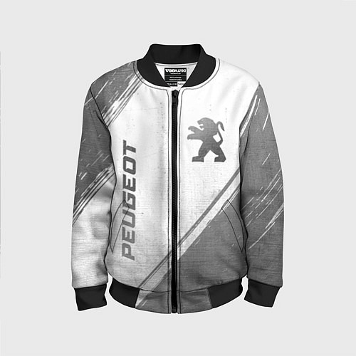 Детский бомбер Peugeot - white gradient вертикально / 3D-Черный – фото 1
