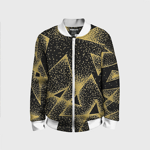 Детский бомбер Triangle yellow with dots / 3D-Белый – фото 1