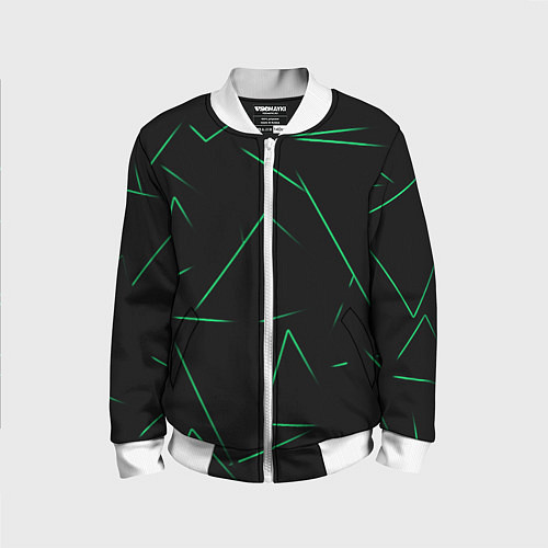 Детский бомбер Color light green line / 3D-Белый – фото 1