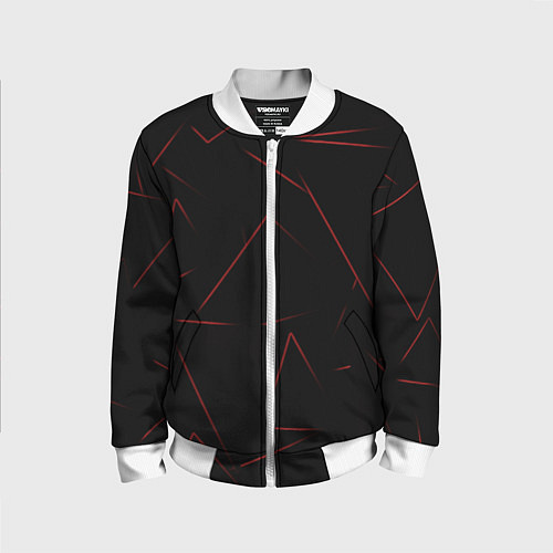 Детский бомбер Color red line / 3D-Белый – фото 1