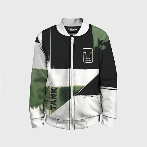 Детский бомбер Tank логотип машины / 3D-Белый – фото 1