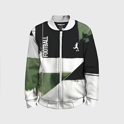 Бомбер детский Футбол на фоне брызг красок, цвет: 3D-белый