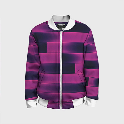 Детский бомбер Color pink square / 3D-Белый – фото 1