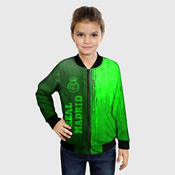 Бомбер детский Real Madrid - green gradient по-вертикали, цвет: 3D-черный — фото 2
