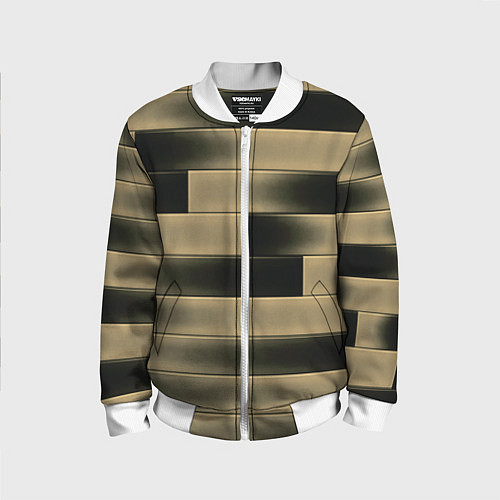 Детский бомбер Color yellow square / 3D-Белый – фото 1