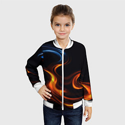Бомбер детский The color is fire orange, цвет: 3D-белый — фото 2
