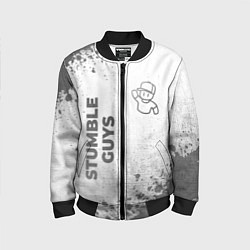 Бомбер детский Stumble Guys - white gradient вертикально, цвет: 3D-черный