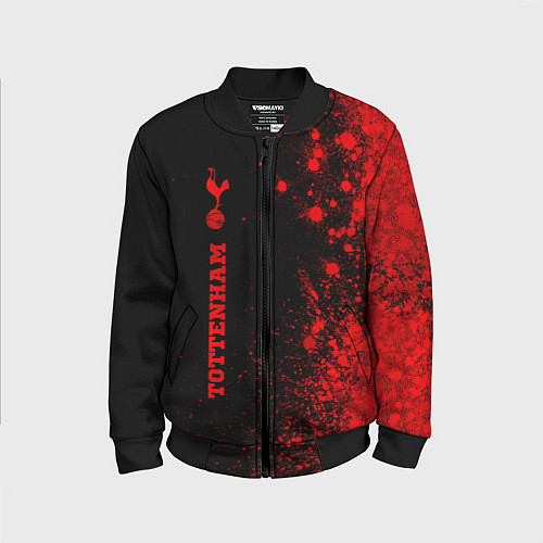 Детский бомбер Tottenham - red gradient по-вертикали / 3D-Черный – фото 1