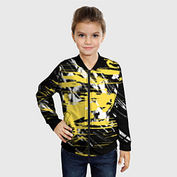 Бомбер детский Желтая краска на черном, цвет: 3D-черный — фото 2