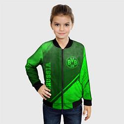 Бомбер детский Borussia - green gradient вертикально, цвет: 3D-черный — фото 2