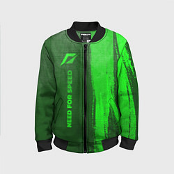 Бомбер детский Need for Speed - green gradient по-вертикали, цвет: 3D-черный