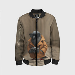Бомбер детский Шпиониро Голубиро мем, цвет: 3D-черный