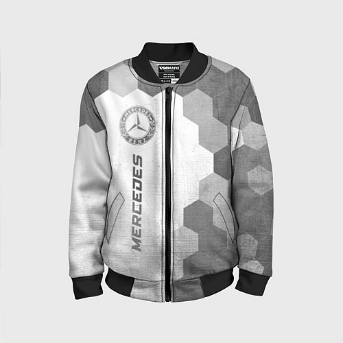 Детский бомбер Mercedes - white gradient по-вертикали / 3D-Черный – фото 1