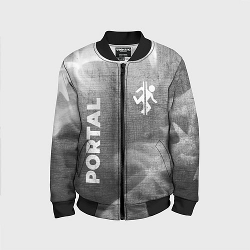 Детский бомбер Portal - grey gradient вертикально / 3D-Черный – фото 1
