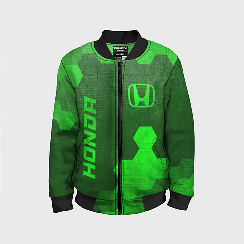 Детский бомбер Honda - green gradient вертикально / 3D-Черный – фото 1
