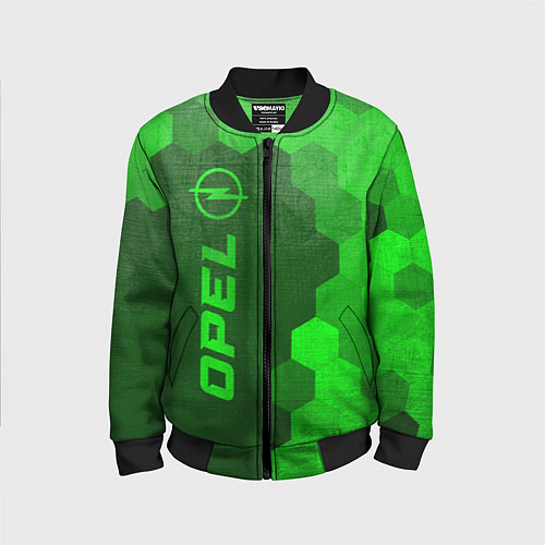 Детский бомбер Opel - green gradient по-вертикали / 3D-Черный – фото 1