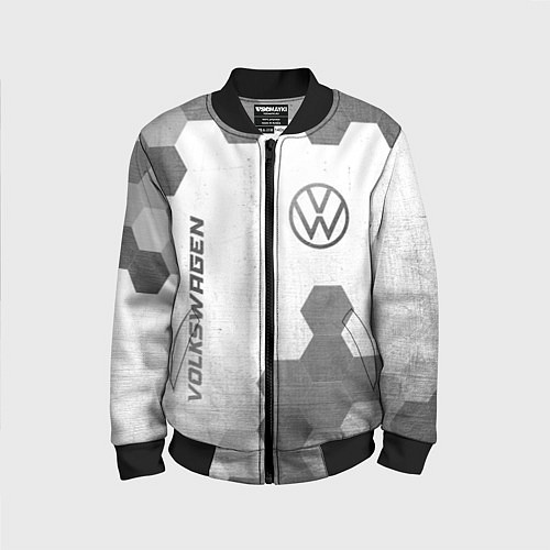 Детский бомбер Volkswagen - white gradient вертикально / 3D-Черный – фото 1