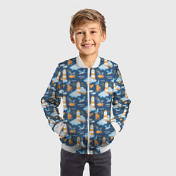 Бомбер детский Маяк в облаках, цвет: 3D-белый — фото 2