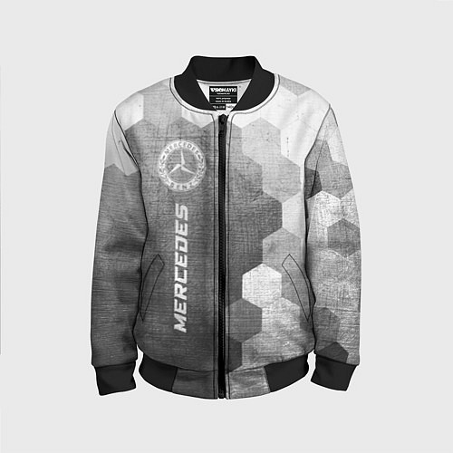 Детский бомбер Mercedes - grey gradient по-вертикали / 3D-Черный – фото 1
