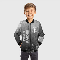 Бомбер детский Tomb Raider - grey gradient вертикально, цвет: 3D-черный — фото 2
