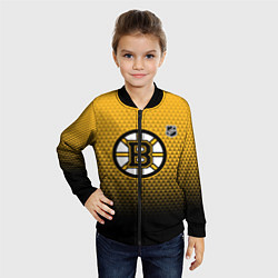 Бомбер детский Бостон Брюинз - геометрический градиент, цвет: 3D-черный — фото 2