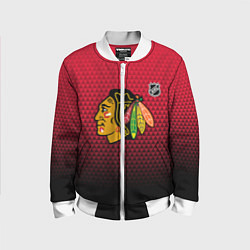 Детский бомбер Чикаго Блэкхокс - геометрический градиент