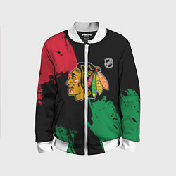 Детский бомбер Чикаго Блэкхокс - брызги красок