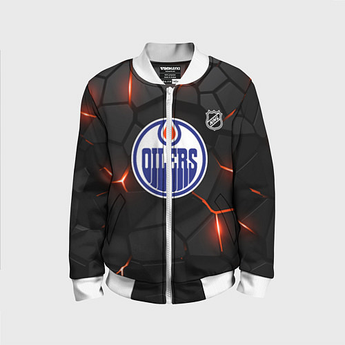 Детский бомбер Эдмонтон Ойлерз - НХЛ хоккей / 3D-Белый – фото 1