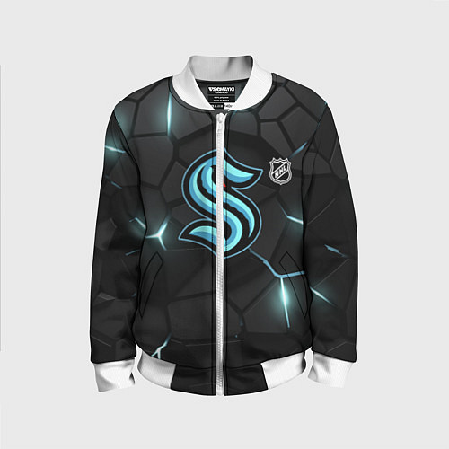 Детский бомбер Сиэтл Кракен - НХЛ хоккей / 3D-Белый – фото 1