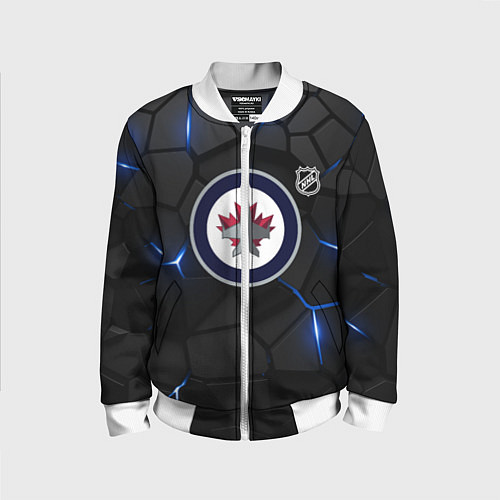 Детский бомбер Виннипег Джетс - НХЛ хоккей / 3D-Белый – фото 1