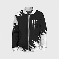 Бомбер детский Monster energy белый огонь, цвет: 3D-белый