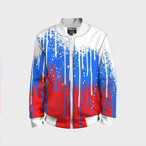 Детский бомбер Патриот - флаг / 3D-Белый – фото 1