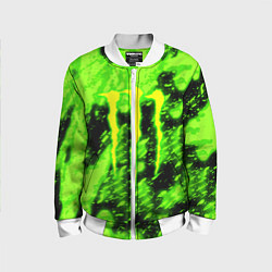 Бомбер детский Monster energy кислотное лого, цвет: 3D-белый