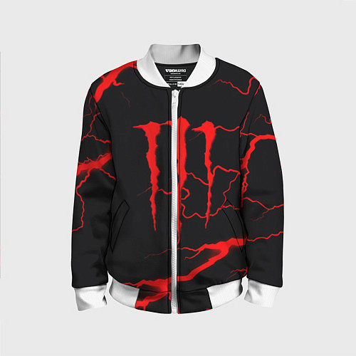 Детский бомбер Monster energy storm red / 3D-Белый – фото 1