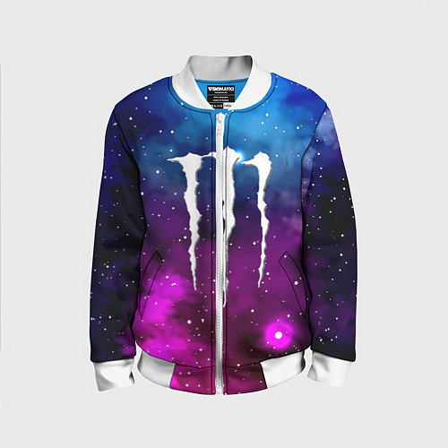 Детский бомбер Monster energy neon space / 3D-Белый – фото 1