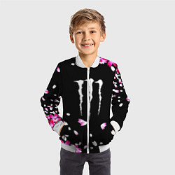 Бомбер детский Monster energy sakura, цвет: 3D-белый — фото 2