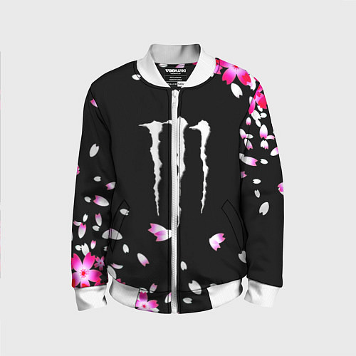 Детский бомбер Monster energy sakura / 3D-Белый – фото 1