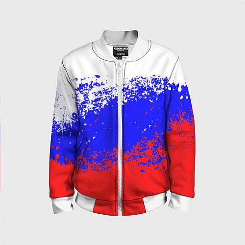 Детский бомбер Патриот - флаг / 3D-Белый – фото 1