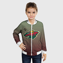 Бомбер детский Миннесота Уайлд - геометрический градиент, цвет: 3D-белый — фото 2