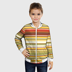Бомбер детский Горизонтальные полосы, цвет: 3D-белый — фото 2