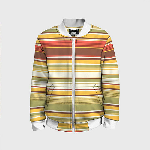 Детский бомбер Горизонтальные полосы / 3D-Белый – фото 1