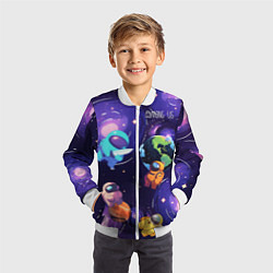 Бомбер детский Among Us космос, цвет: 3D-белый — фото 2