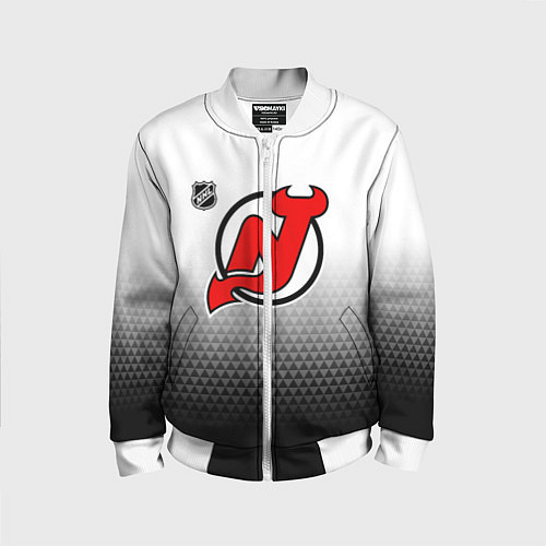 Детский бомбер Нью Джерси Девилз - из белого в черный / 3D-Белый – фото 1