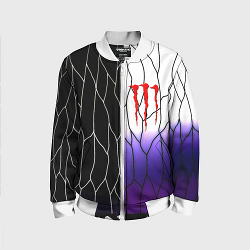 Детский бомбер Monster energy steel / 3D-Белый – фото 1