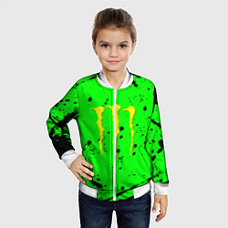 Бомбер детский Monster energy кислотные брызги, цвет: 3D-белый — фото 2